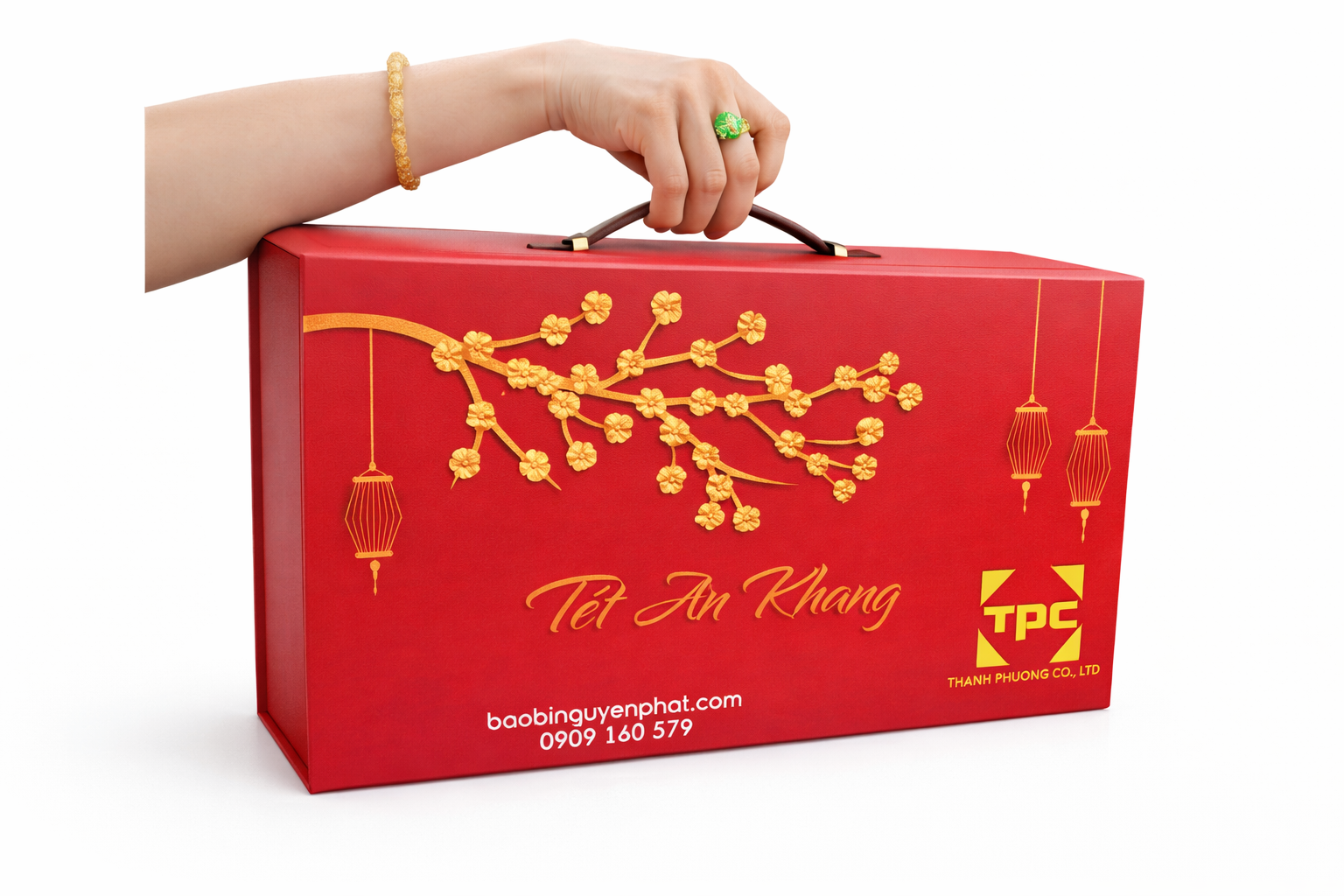 Hộp nam châm có quai xách da